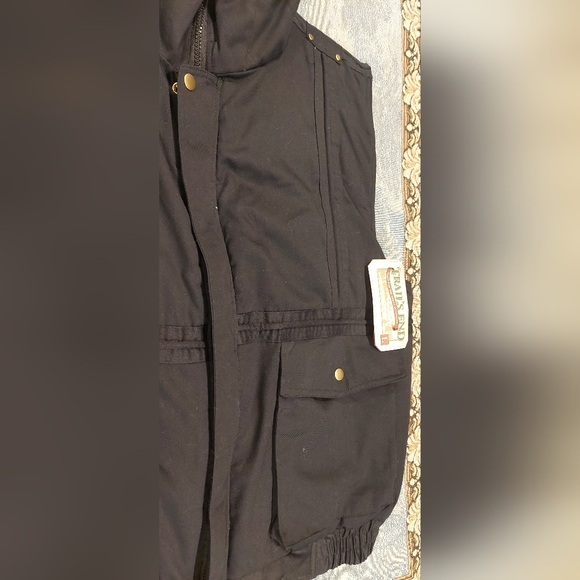 Men's Black Vest with Red Plaid Lining - Picture 2 of 9